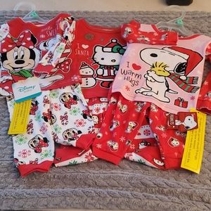 Set of 3 Chrismtas Pajamas baby girl 9 months